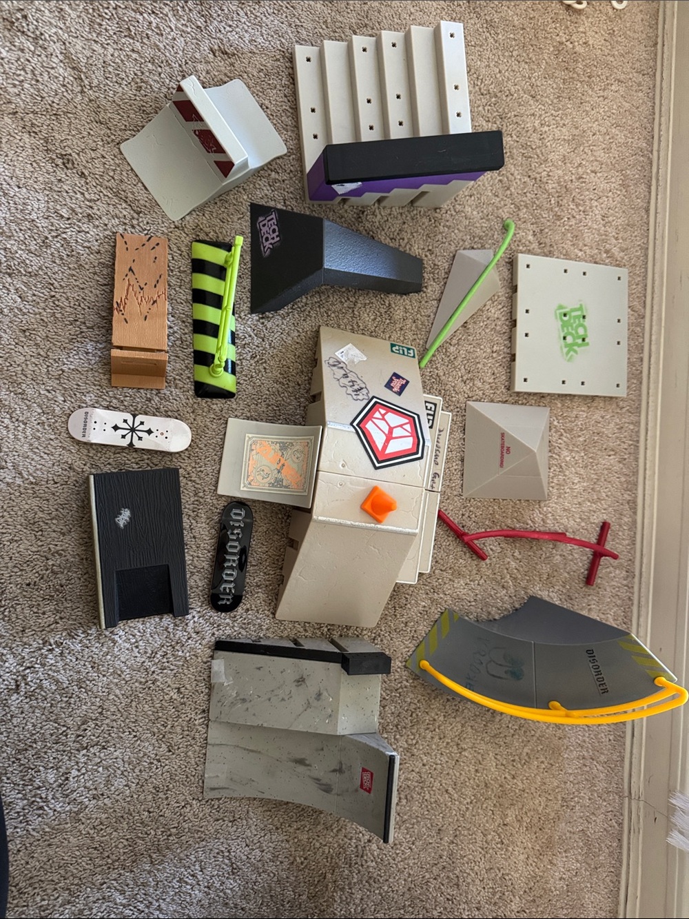 Assorted Tech Deck Fingerboard Skatepark Ramps + Rails - Multicolor